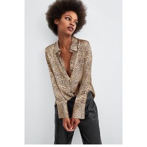 ZARA leopard print shirt, size XS